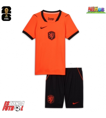 Países Bajos Primera Equipación Niños Mundial 2026 Manga Corta (+ Pantalones cortos)